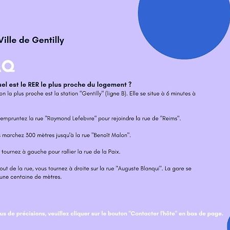 Paris Gentilly Appartement Tout Equipe - Rer B Bagian luar foto